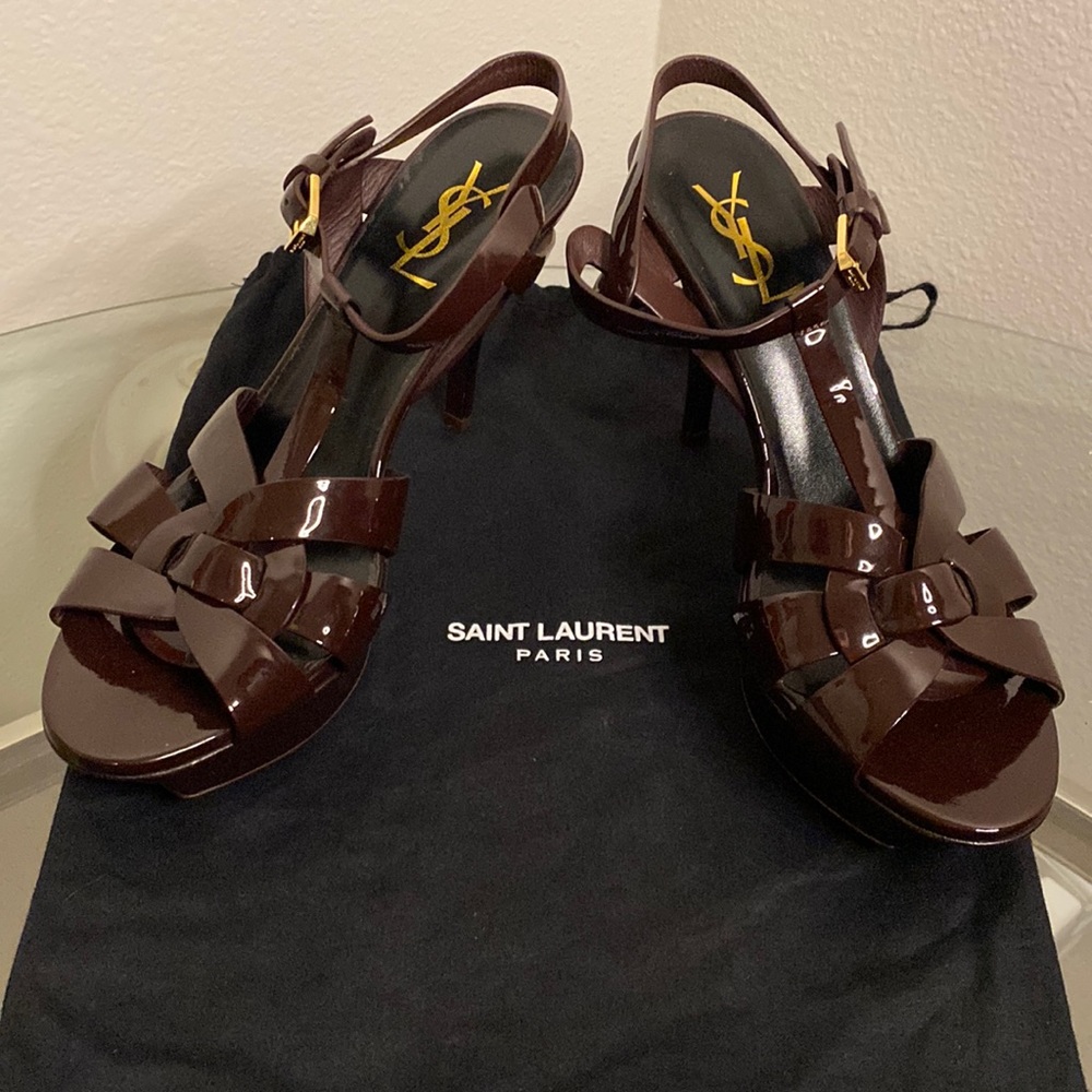 Saint Laurent leather platform sandals